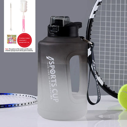 YCALLEY Sport 2l Water Bottle Silicone Straw 1500ML/2300ML/3800ML 2 Liter