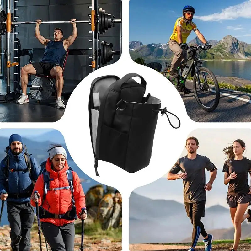 Magnetic Gym Sling Bag Water Bottle & Phone Holder Waterproof Crossbody Bag for Outdoor Sports Travel Fitness Accessories